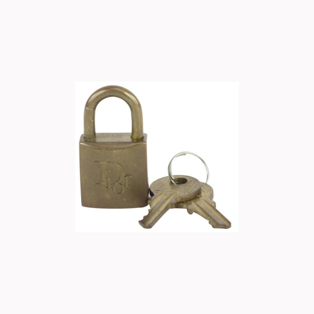 Dior Brass Logo Padlock and Key Cadena Bag Charm Set 920da34